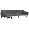 vidaXL L formos sofa-lova, tamsiai pilka, 275x140x70cm, audinys