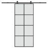 vidaXL Stumdomos durys su įrangos rinkiniu, 90x205cm, ESG ir aliuminis