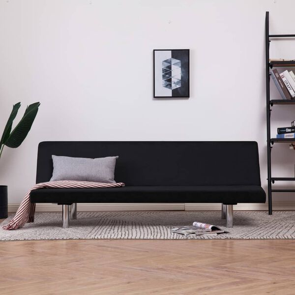 vidaXL Sofa-lova, juoda, poliesteris