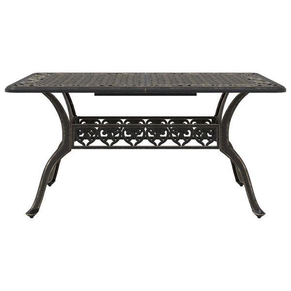 vidaXL Sodo valgomojo komplektas, 5 dalių, bronzinis, lietas aliuminis