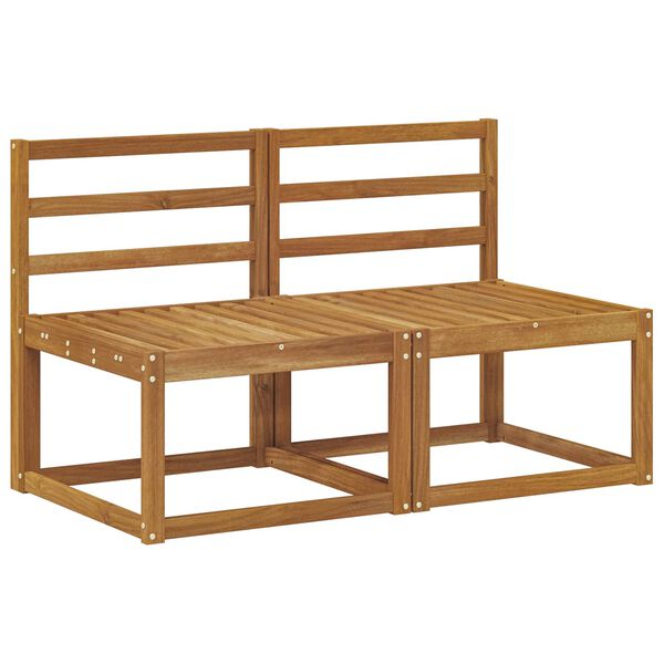 vidaXL 2 Vienetas Lauko Vidurinis Sofa Kietos akacijos mediena
