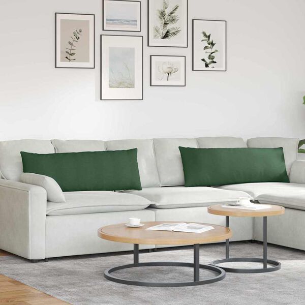 vidaXL Sofa Pagalvės 2 pcs Tamsiai žalia 120 x 40 cm