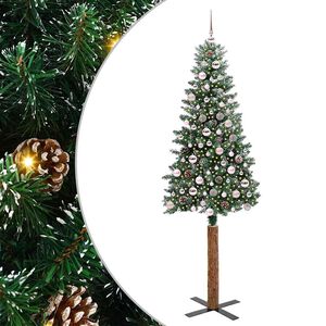 vidaXL Lieknas Kalėdų eglutė su 300 LED s stovu Žalia ir balta 210 cm