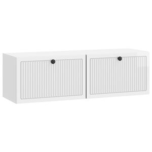 vidaXL Sieninė TV spintelė Itin blizgi balta 98 x 31 x 30 cm