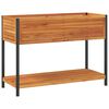 vidaXL Sodo lovelis su lentyna, 110x45x80cm, akacijos masyvas/plienas