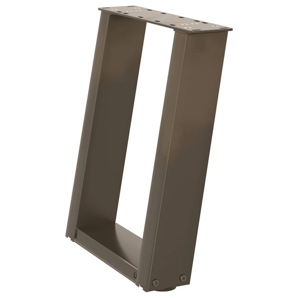 vidaXL Kavos staliuko kojelės, U formos, 2 vnt., natūralus plienas, 38x(42-43) cm, plienas