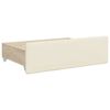vidaXL Ištraukiama lova su stalčiais, kreminė, 90x200cm, dirbtinė oda