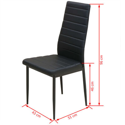 vidaXL Valgomojo stalo ir kėdžių komplektas, juodos spalvos