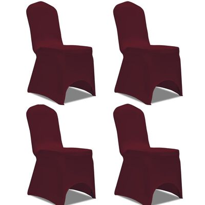 vidaXL Tamprūs užvalkalai kėdėms, 4 vnt., Vyšninės spalvos