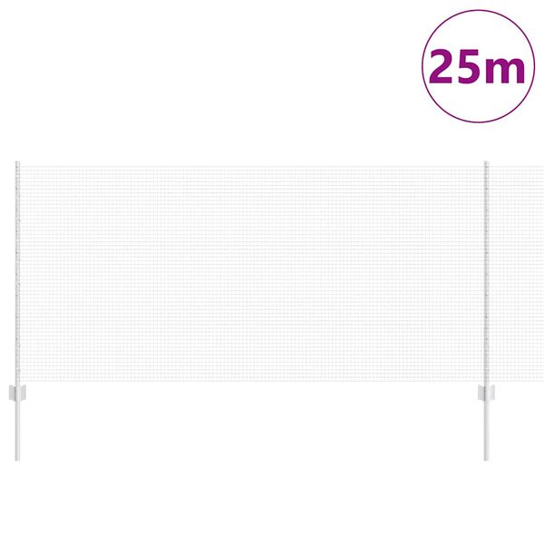 vidaXL Tvora su stulpais Sidabro 1 x 25 m Plienas