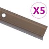 vidaXL Profiliai laiptams, 5vnt., rudi, 90 cm, aliuminis, L formos