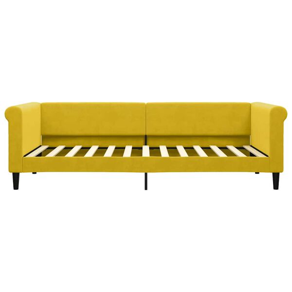 vidaXL Sofa, geltonos spalvos, 90x200cm, aksomas