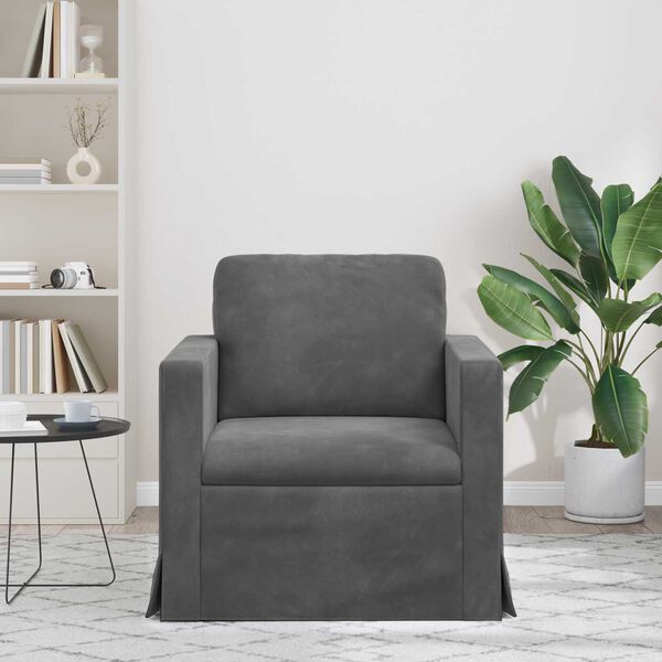 vidaXL Sofa Tamsiai pilka 78 x 78 x 80 cm Aksomas