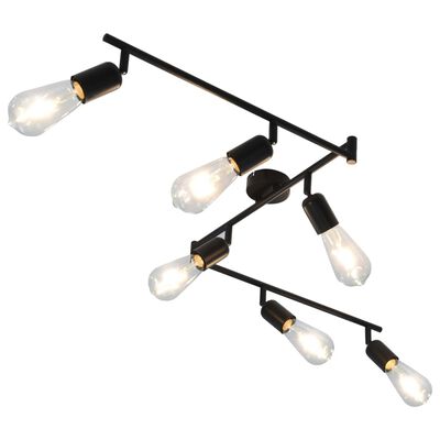 vidaXL Šviestuvas su kaitrinėmis lemputėmis, juodas, 30cm, 2W, E27