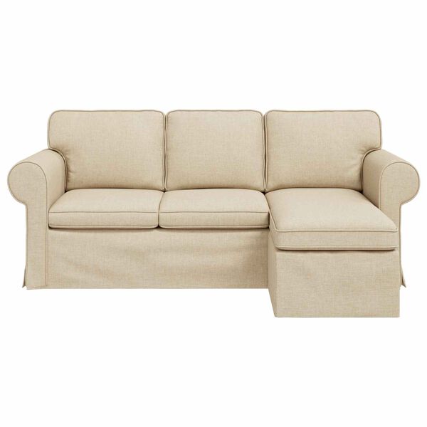vidaXL Sofa 160cm Kreminė Metalas