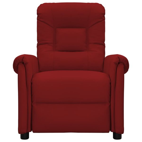 vidaXL Elektrinis masažinis krėslas, raudonojo vyno, dirbtinė oda