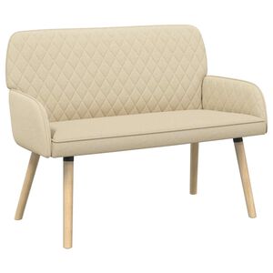 vidaXL Dvivietė sofa su medžio masyvo kojelėmis 2 vietos Kreminė