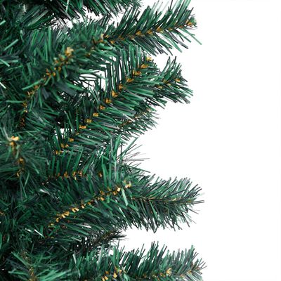 vidaXL Dirbtinė plona Kalėdų eglutė su stovu, žalia, 150cm, PVC