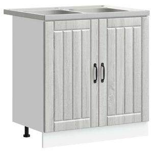 vidaXL Kriau&scaron;ės pagrindinė spintelė Lucca 2 pcs Pilkas Sonoma