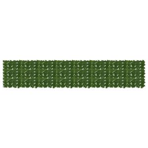 vidaXL Balkono ekranas su lapais Žalia 400 x 75 cm