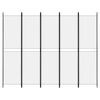 vidaXL Kambario pertvara, 5 dalių, baltos spalvos, 250x200cm, audinys