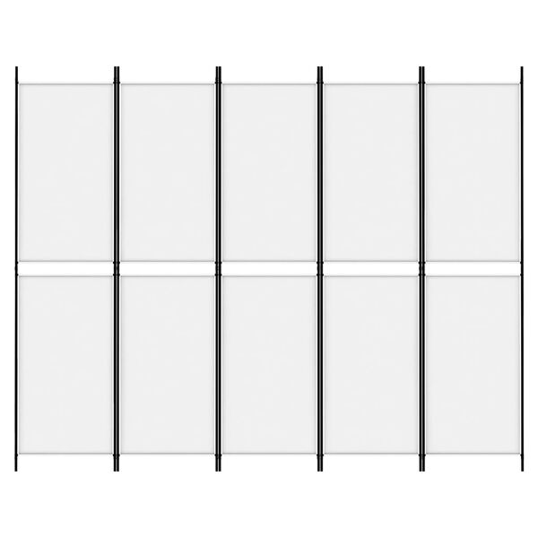 vidaXL Kambario pertvara, 5 dalių, baltos spalvos, 250x200cm, audinys