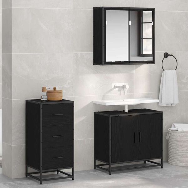 vidaXL Kabalas Juodas ąžuolas 35.5 x 35 x 76 cm