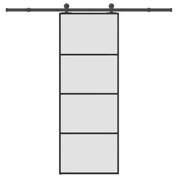 vidaXL Stumdomos durys su įrangos rinkiniu, 76x205cm, ESG ir aliuminis