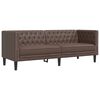 vidaXL Trivietė chesterfield sofa, rudos spalvos, dirbtinė oda