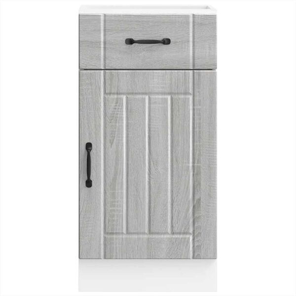 vidaXL Virtuvės spintelė, Lucca, pilka, apdirbta mediena