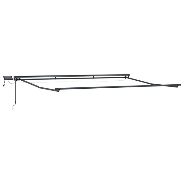 vidaXL Rankinis markizės rėmas su LED Baltas 4 x 2 m