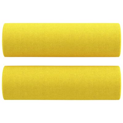 vidaXL Pagalvėlės, 2vnt., šviesiai geltonos spalvos, 15x50cm, audinys