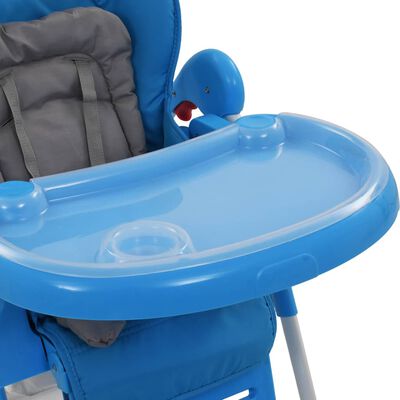 vidaXL Aukšta maitinimo kėdutė, mėlynos ir pilkos spalvos