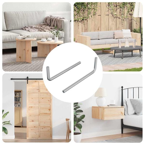 vidaXL Hex raktas 2 pcs Sidabro 32 x 86 mm Plienas