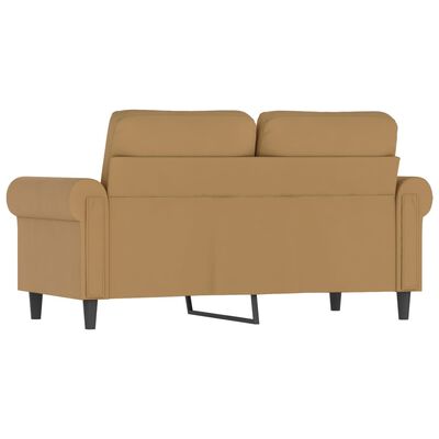 vidaXL Dvivietė sofa, rudos spalvos, 120cm, aksomas