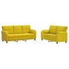 vidaXL Sofos komplektas 2 pcs Geltona Aksomas