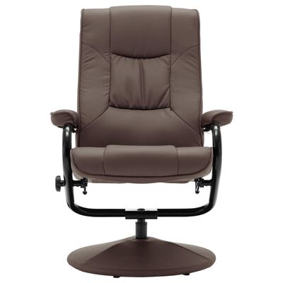 vidaXL Televizoriaus krėslas su pakoja, rudos spalvos, dirbtinė oda