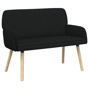 vidaXL Dvivietė sofa su medžio masyvo kojelėmis 2 vietos Juoda