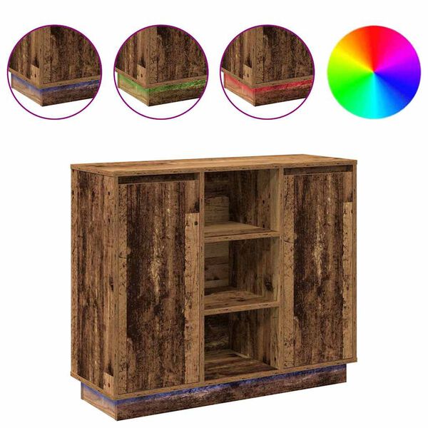 vidaXL LED Bufetas Senas medis 90 x 32 x 75 cm Apdirbta mediena