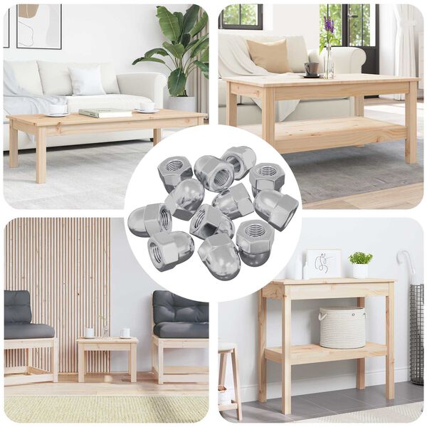 vidaXL Rie&scaron;utas 12 pcs Sidabro M6 x 10 mm Geležis