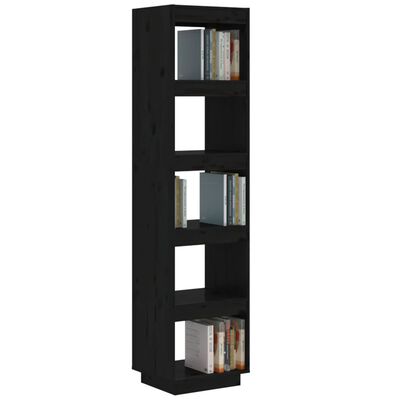 vidaXL Spintelė knygoms/kambario pertvara, juoda, 40x35x167cm, pušis