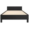 vidaXL Lovos rėmas su galvūgaliu, juodos, 90x200cm, dirbtinė oda