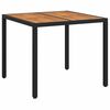 vidaXL Sodo stalas Juoda 90 x 90 x 75 cm poliratanas