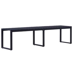 vidaXL Sodo suoliukas, juodos spalvos, 180cm, PS plok&scaron;tė