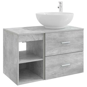 vidaXL Vonios baldų rinkinys 2 pcs Betono pilka Apdirbta mediena