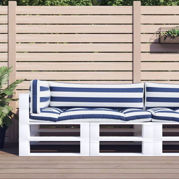 vidaXL Palečių pagalvėlės, 3vnt., mėlynos ir baltos, oksfordo audinys