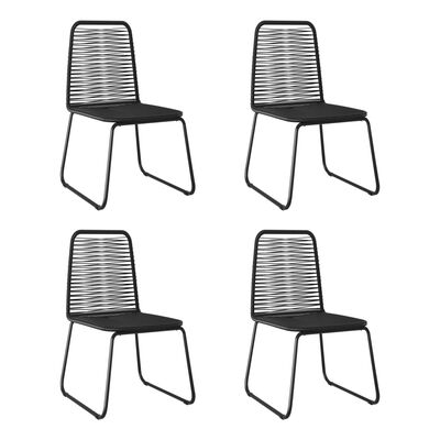 vidaXL Lauko valgomojo kėdės, 4vnt., juodos spalvos, poliratanas