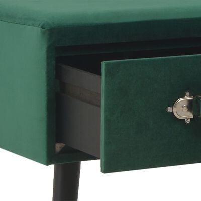 vidaXL Suoliukas su stalčiais, žalios spalvos, 80 cm, aksomas