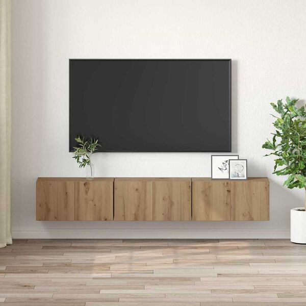 vidaXL TV spintelių komplektas 3 pcs Ruda 60 x 30 x 30 cm