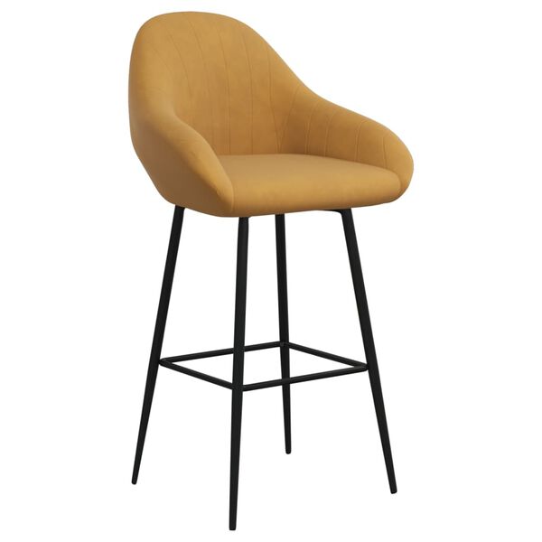 vidaXL Baro taburetė, rudos spalvos, aksomas